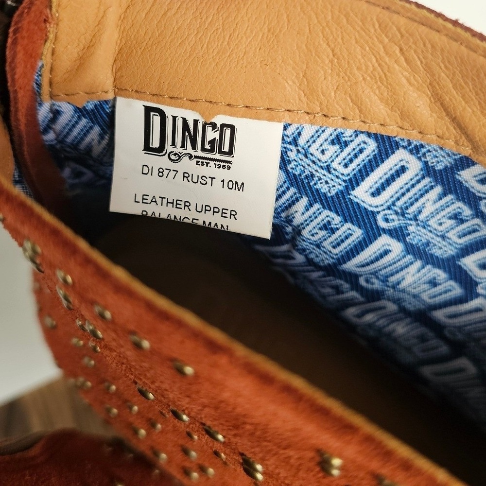 Dingo Burnt Orange Suede Studded Western‎ Ankle Boots Size 10 Cowgirl Booties - Picture 11 of 11